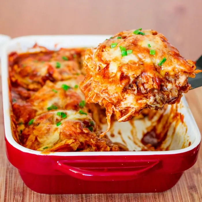 Gratin d'enchiladas au poulet