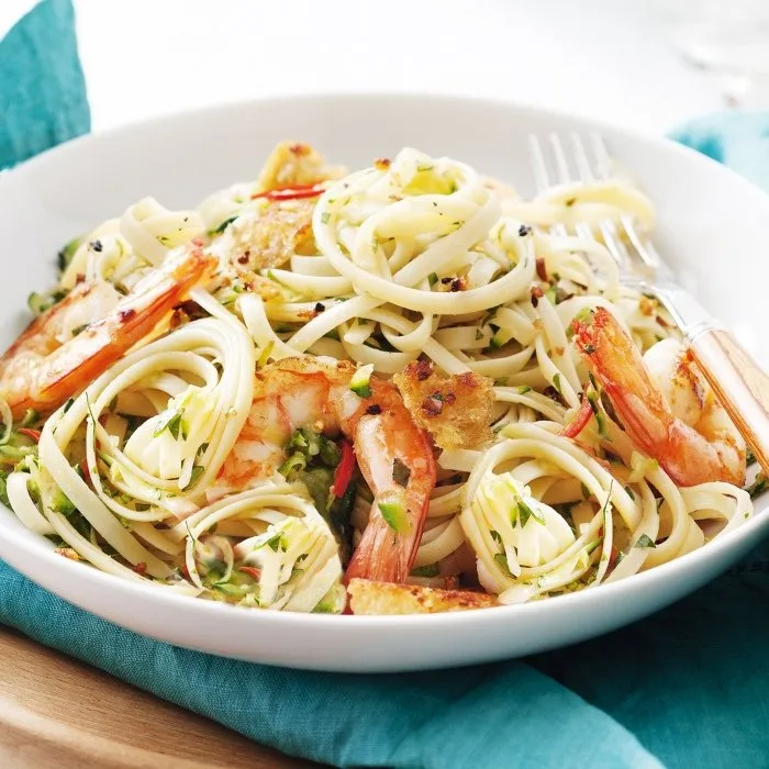 Linguine ai gamberi e peperoncino