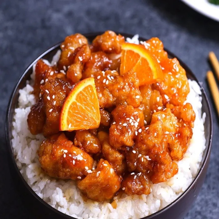 Pollo a la china con naranja