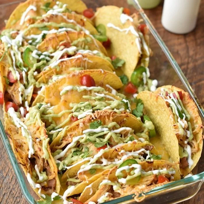 Tacos de pollo al horno en olla de cocción lenta