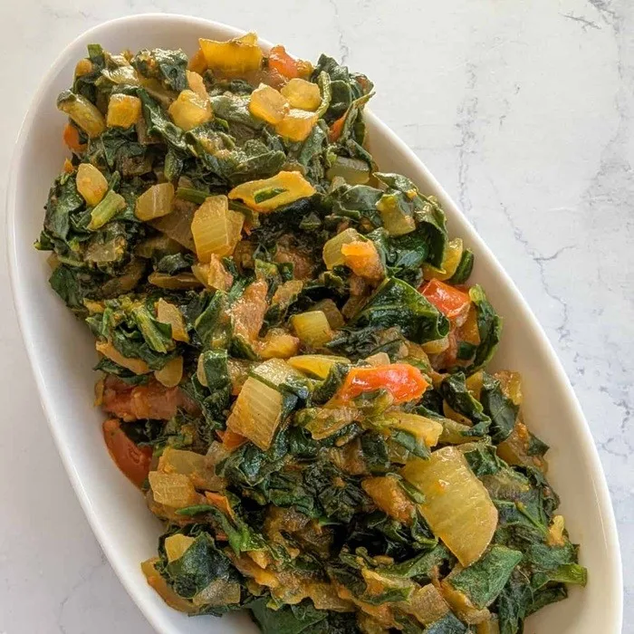 Espinacas al curry de Botsuana
