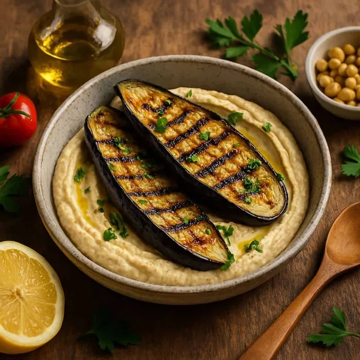 Paradurillas a la plancha con hummus
