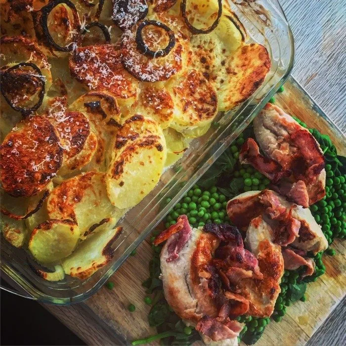 Gratin di patate con pollo