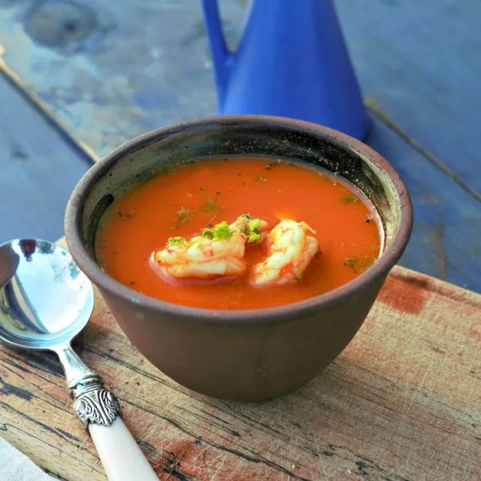 Crema de gambas y hinojo