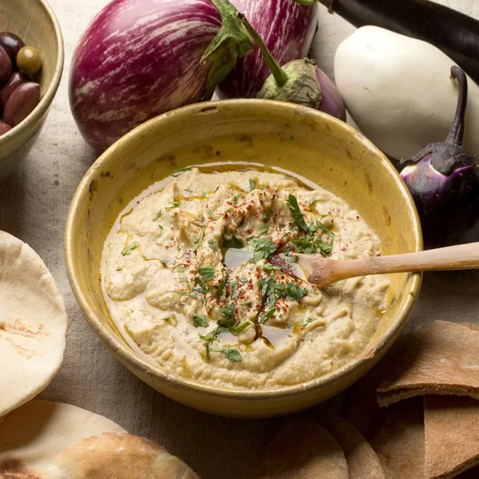 Purée d'aubergines fumées