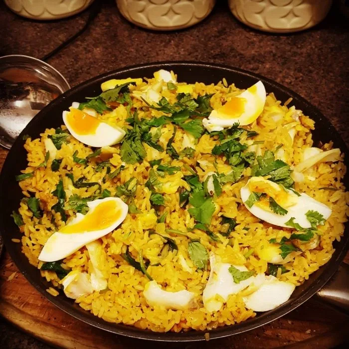 Kedgeree de eglefino ahumado